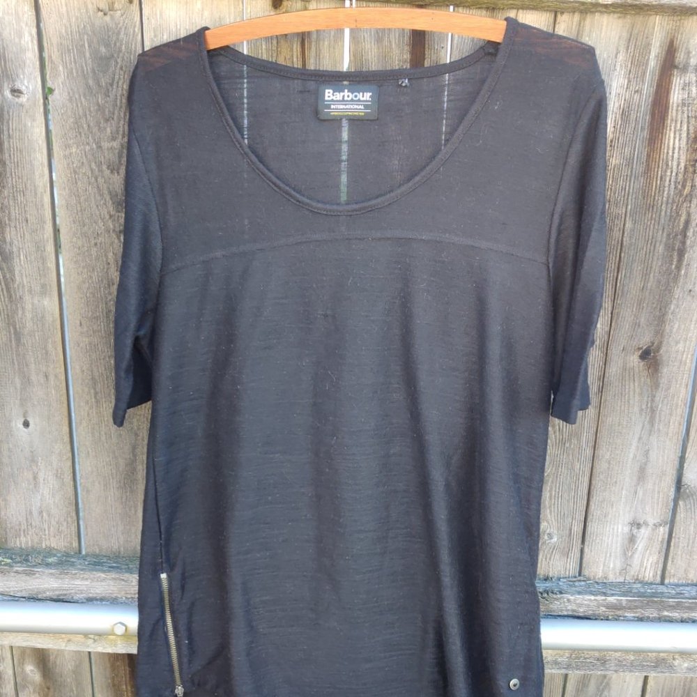 Barbour International Grandstand Black Sweater Large Side Zipper